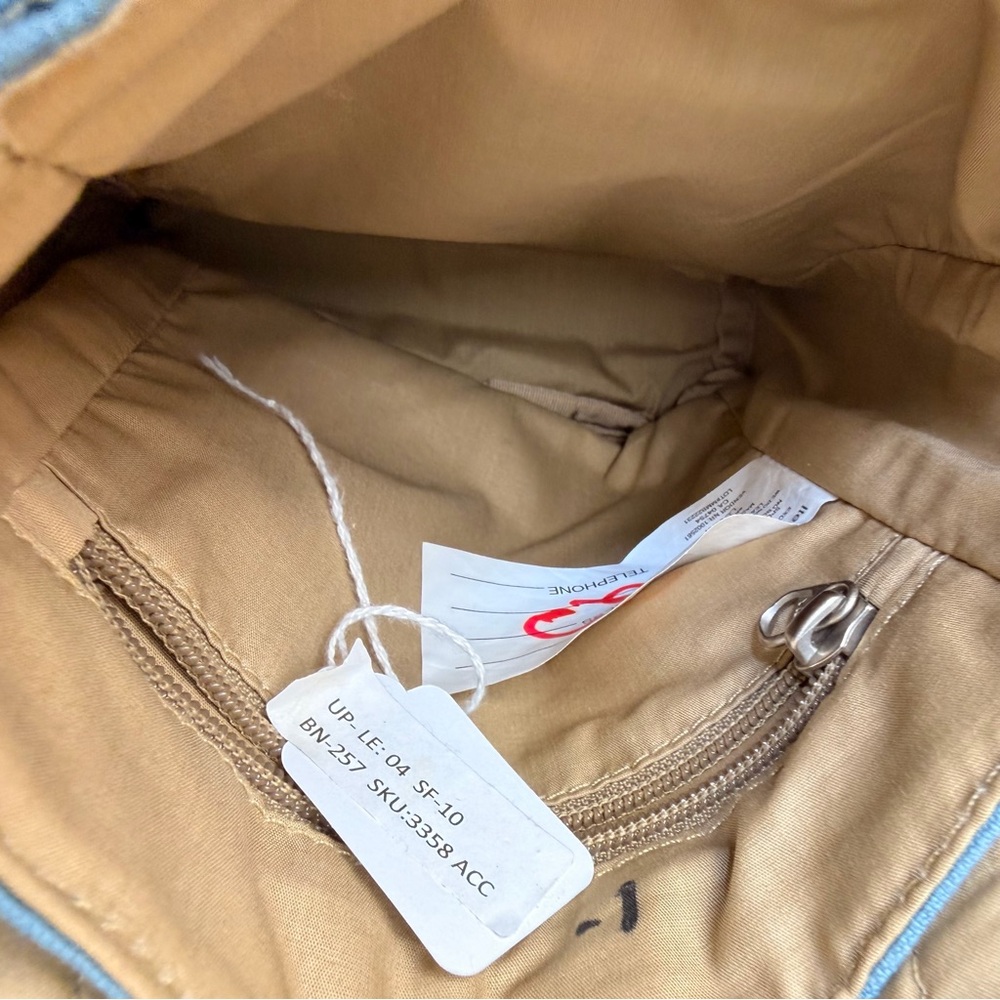 L.L. Bean Blue Brown Canvas Small Utility Hiking Outdoor Travel Crossbody Bag - Picture 5 of 5